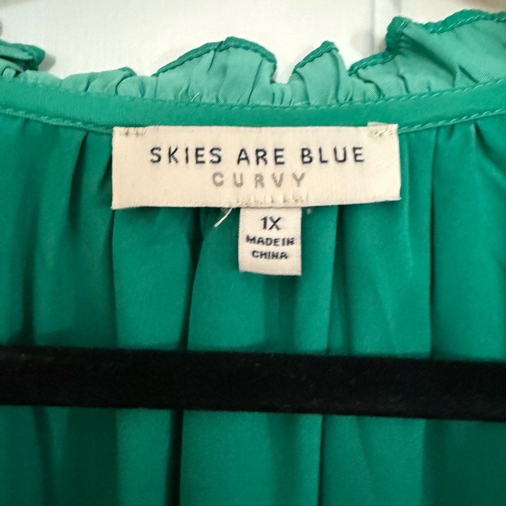 Skies Are Blue Vibrant Green Long Sleeve Dress - Picture 3 of 3